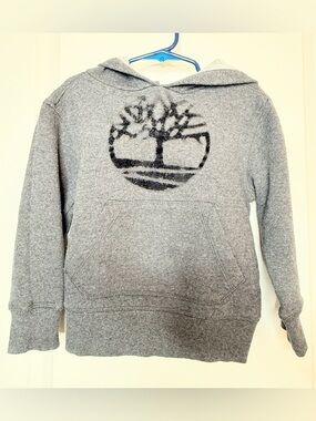 Timberland Hoodie Kids Size 4 Gray Pullover Logo Sweatshirt Youth Boys Girls